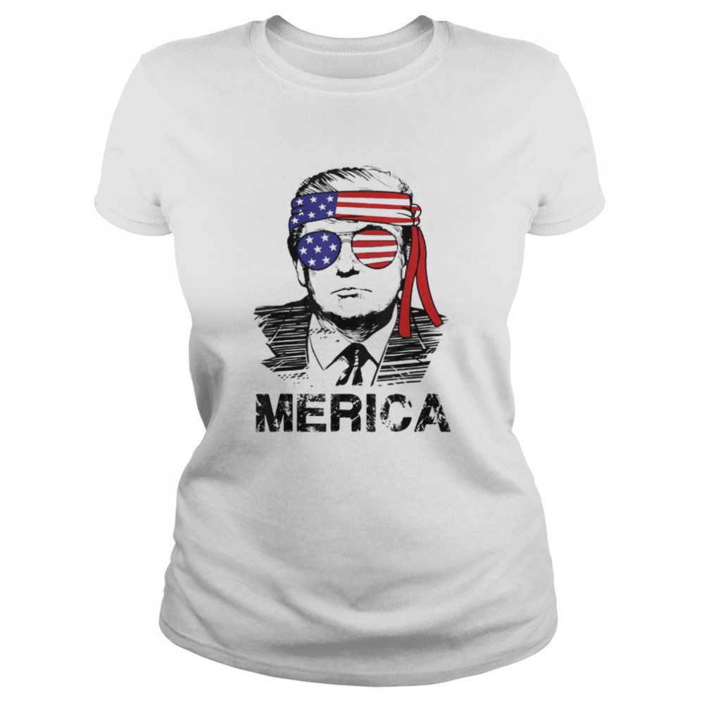 Trump 4th of july merica usa American flag vintage shirt Classic Women's T-shirt