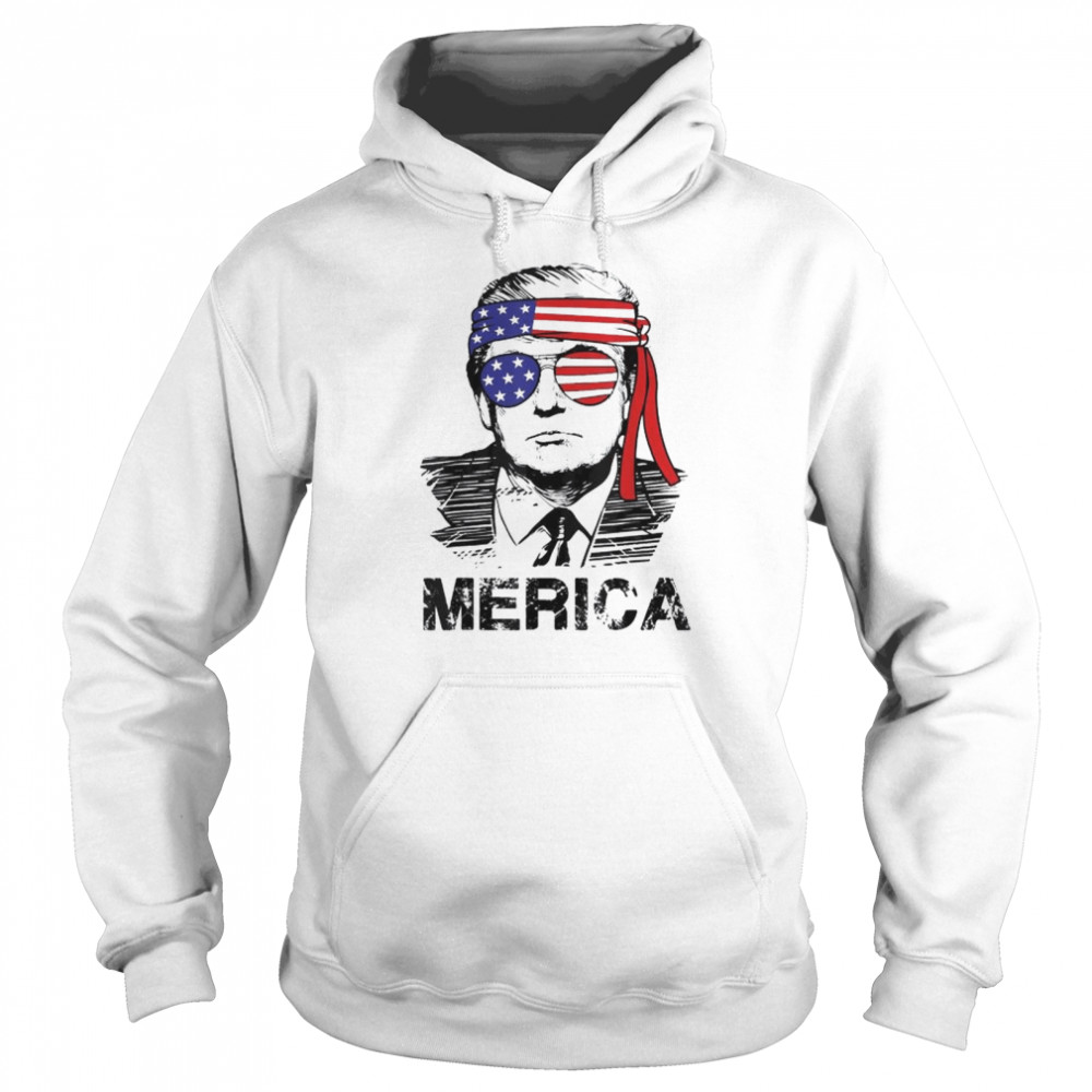 Trump 4th of july merica usa American flag vintage shirt Unisex Hoodie