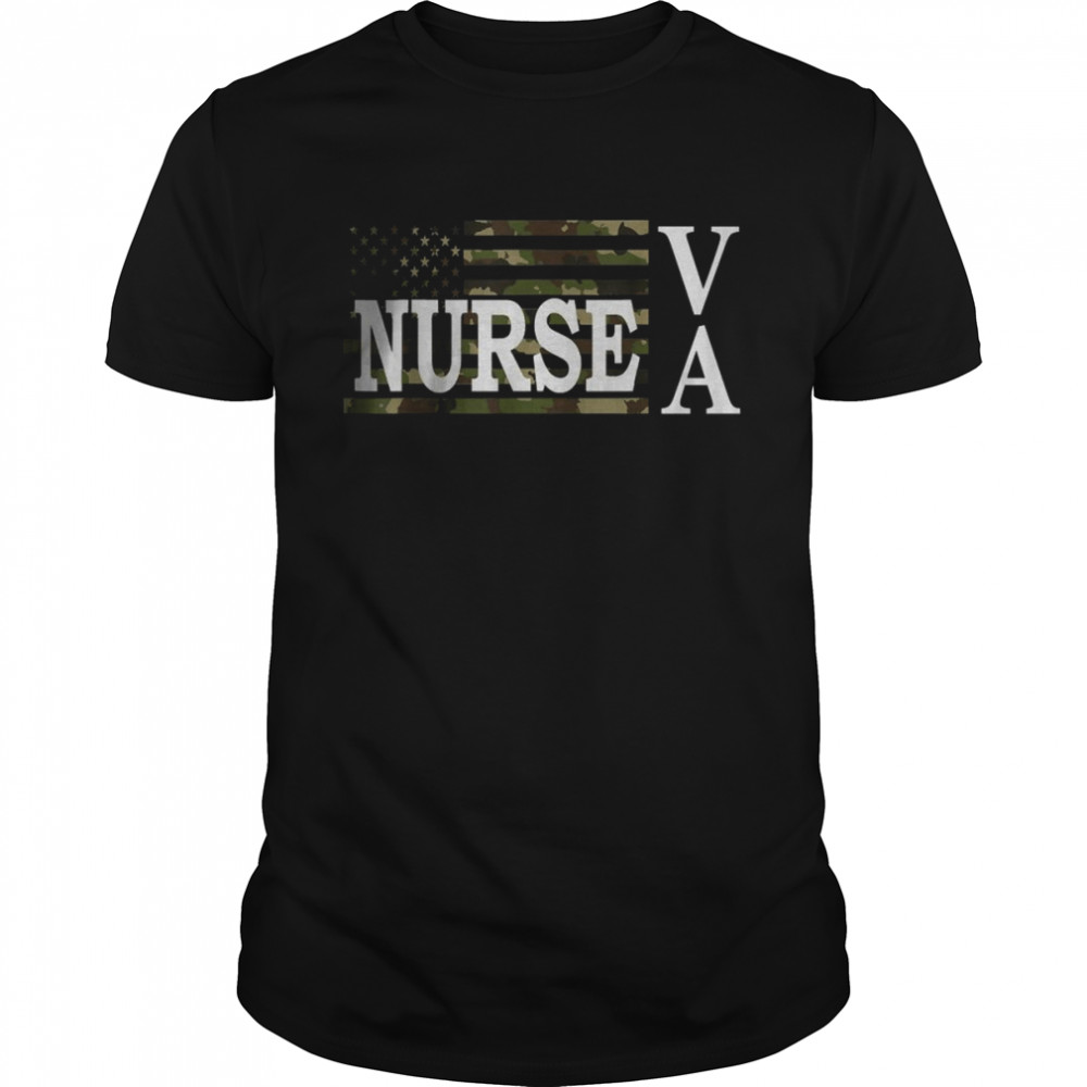 USA Heart American Flag VA Nurse T- Classic Men's T-shirt