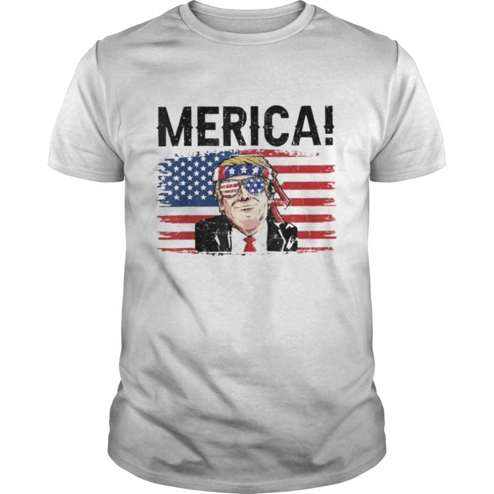 4th of july merica Trump usa American flag vintage shirt Classic Men's T-shirt