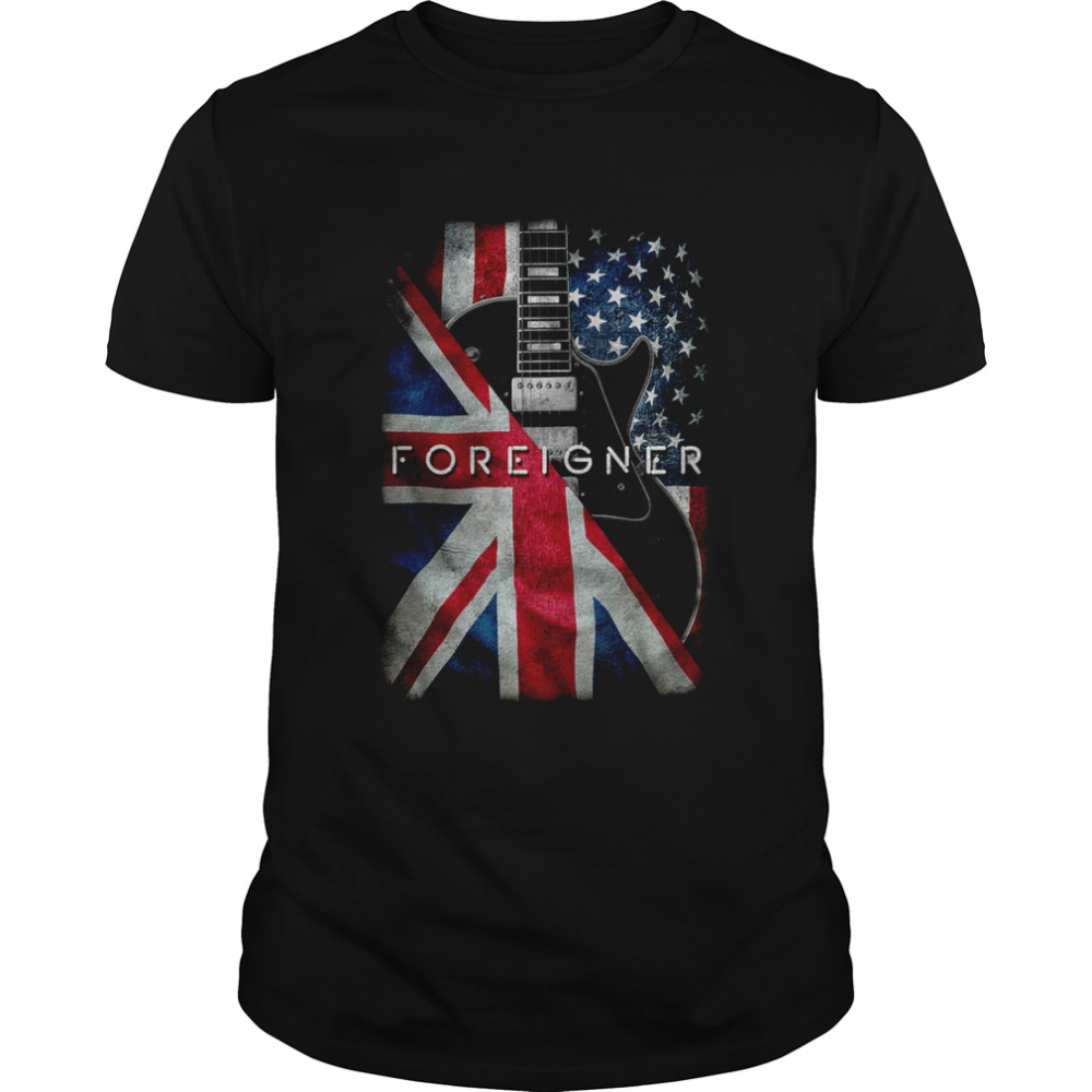 Guitar Wrapped In Flags Foreigner T-Shirt