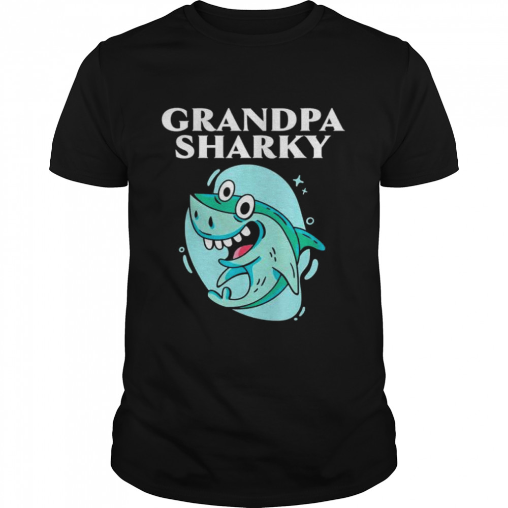 Grandpa sharky grandfather shark lover grandparent shirt Classic Men's T-shirt