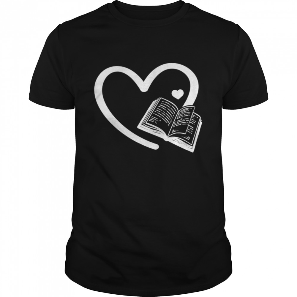 Book hearts bookworm book reading book lover book heart shirts