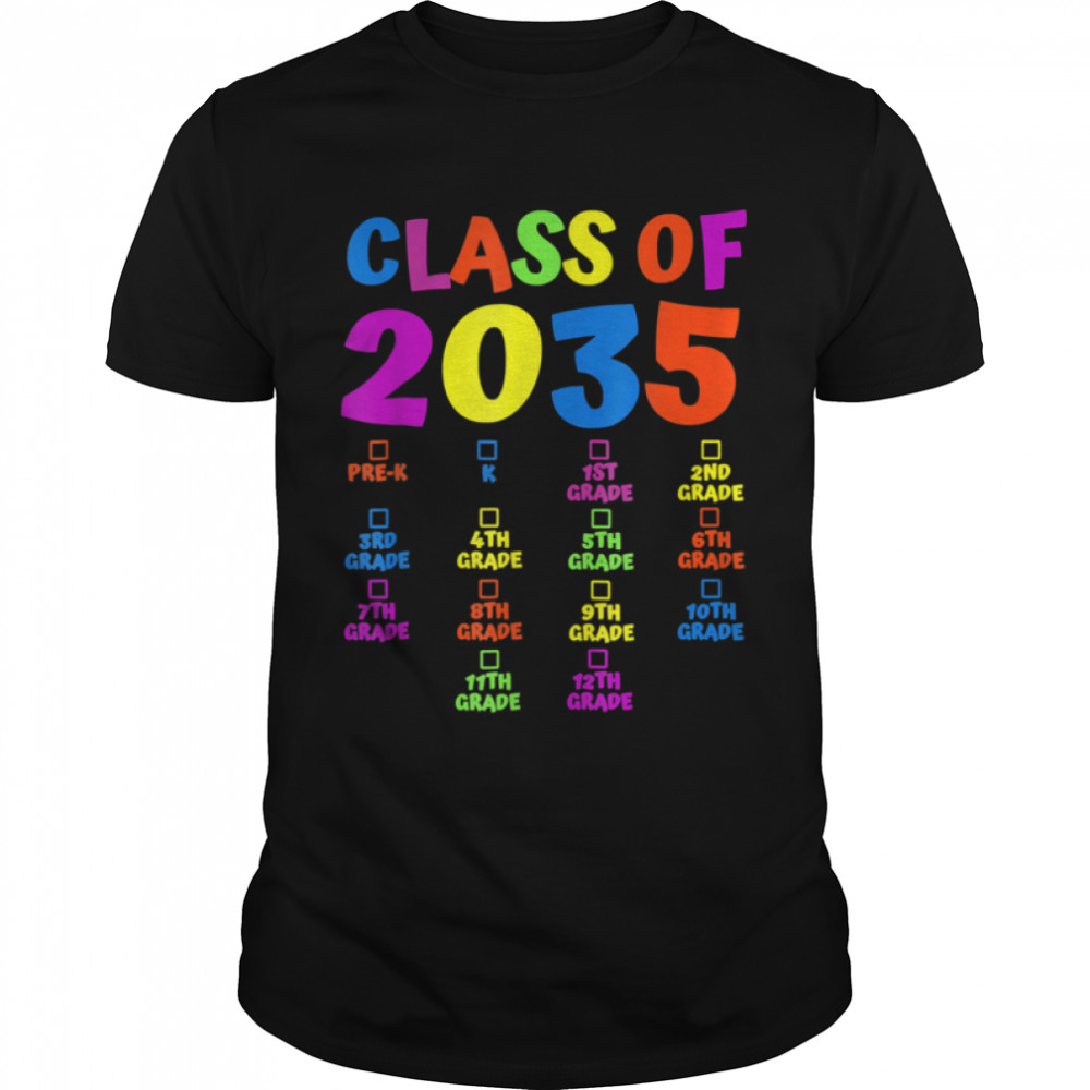 Grow With Me Graduation First Day Of School Class Of 2035 1 T-Shirt B0B1B9ZN7S
