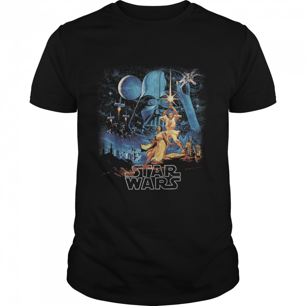 Star Wars A New Hope Faded Vintage Poster Graphic T-Shirts