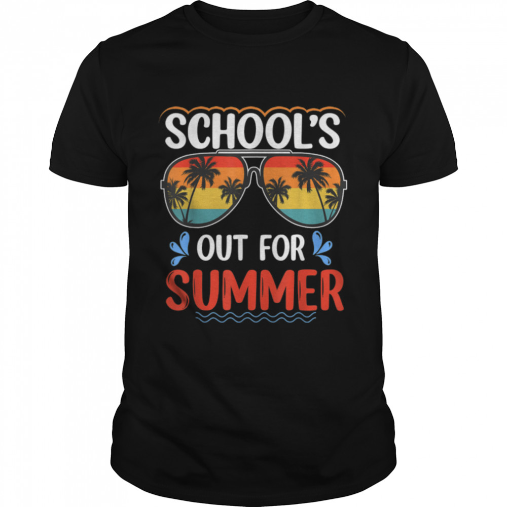 Vintage Last Day Of School Schools Out For Summer Teacher T-Shirt B0B1BCM133s