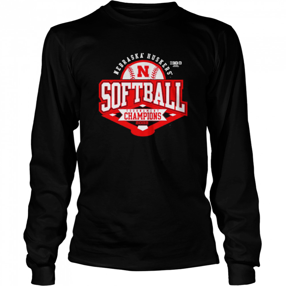Fanatics Branded Heathered Charcoal Nebraska Huskers 2022 Big Ten Softball Conference Tournament Champions T- Long Sleeved T-shirt