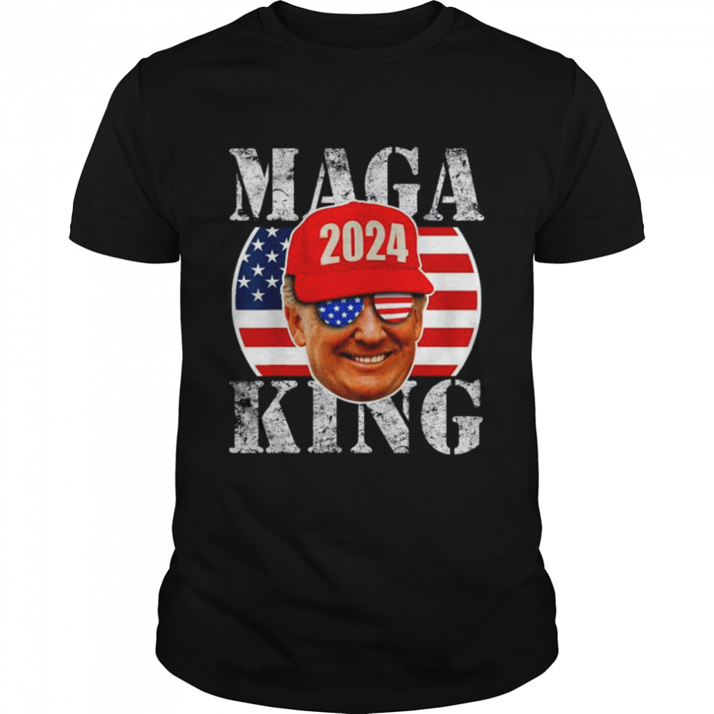 Maga king 2024 Trump republicans us flag anti biden shirts