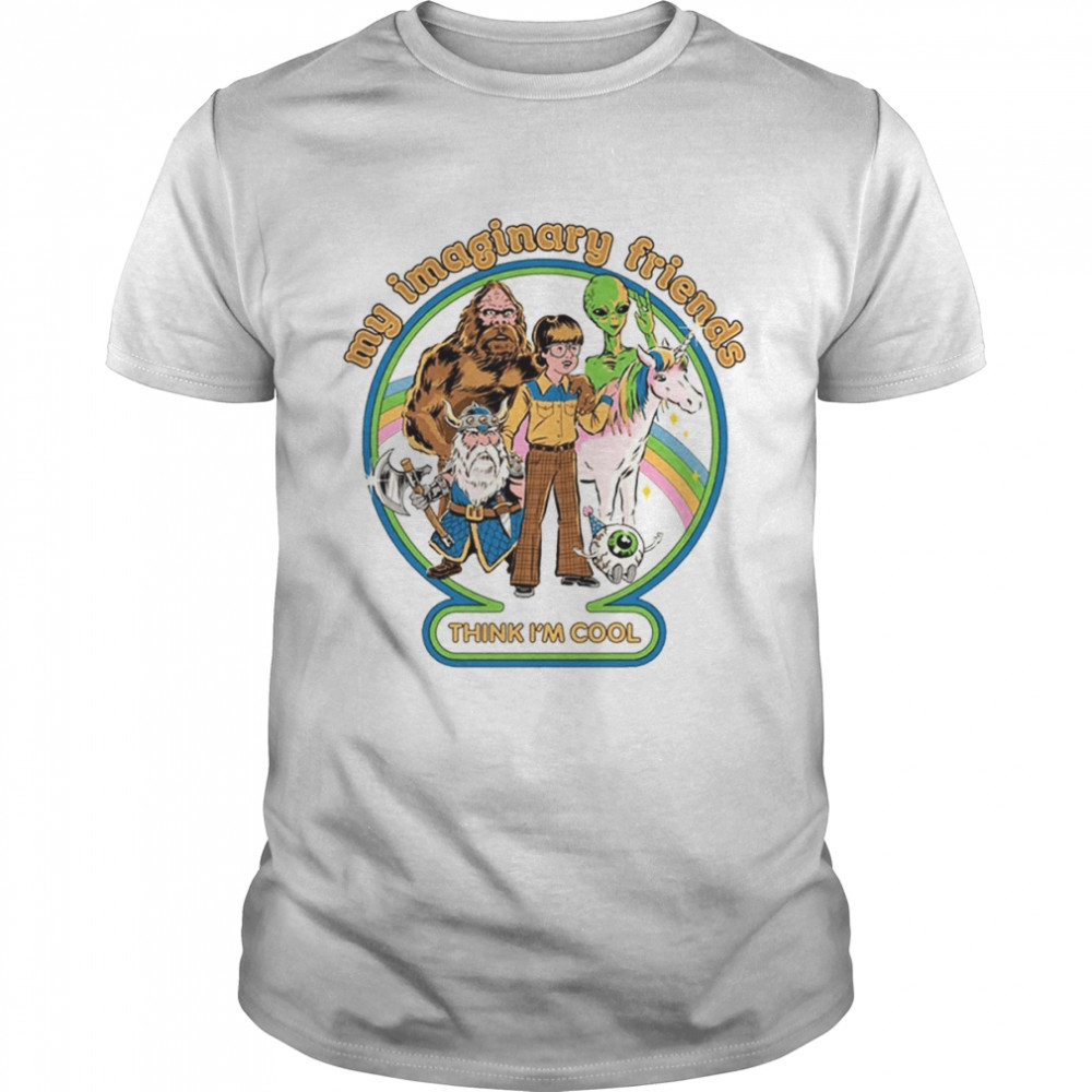 My Imaginary Friends Think Is’m Cool Funny Vintage Kids Art T-Shirts