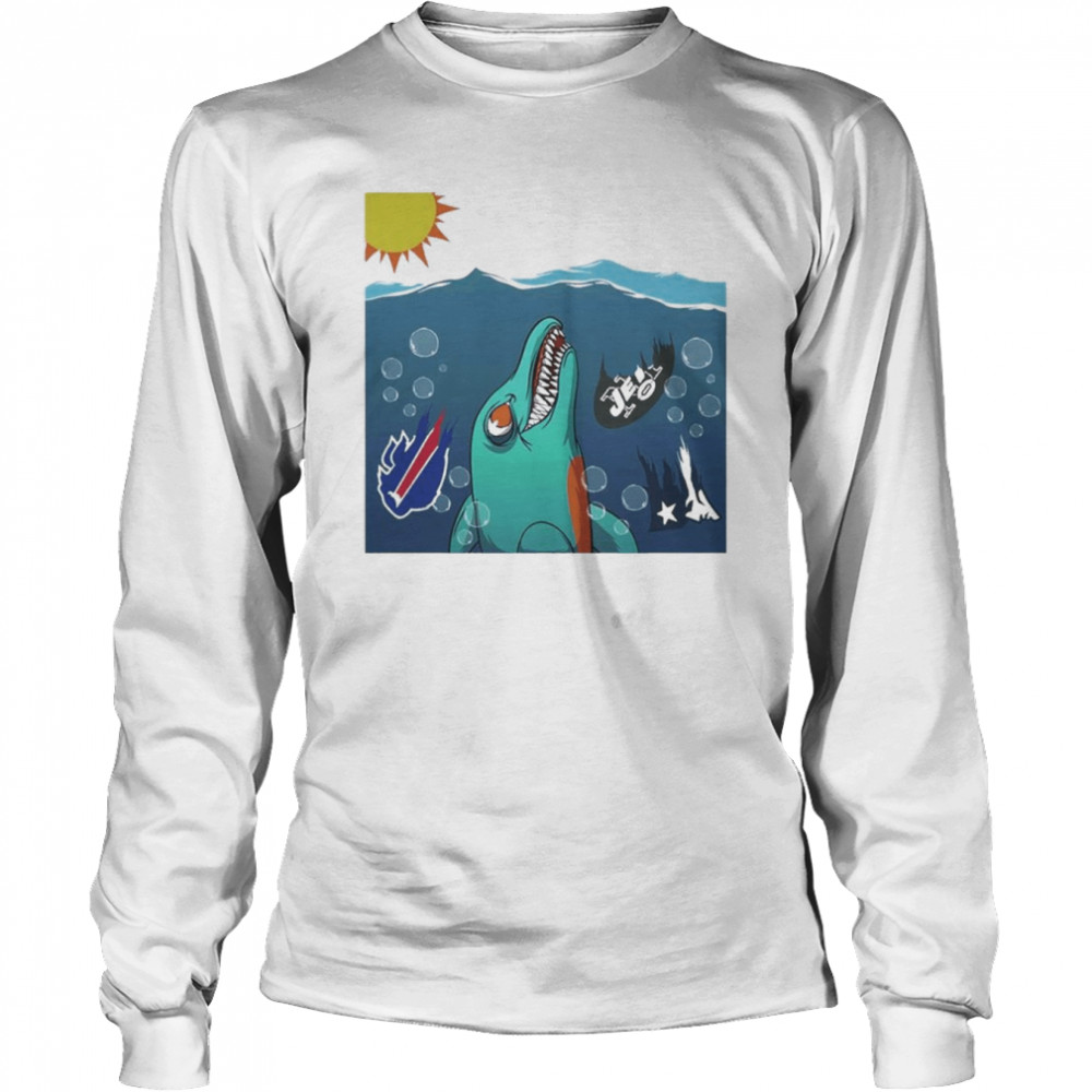 Fins Jaws White Long Sleeved T-shirt