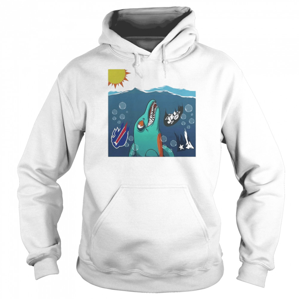 Fins Jaws White Unisex Hoodie