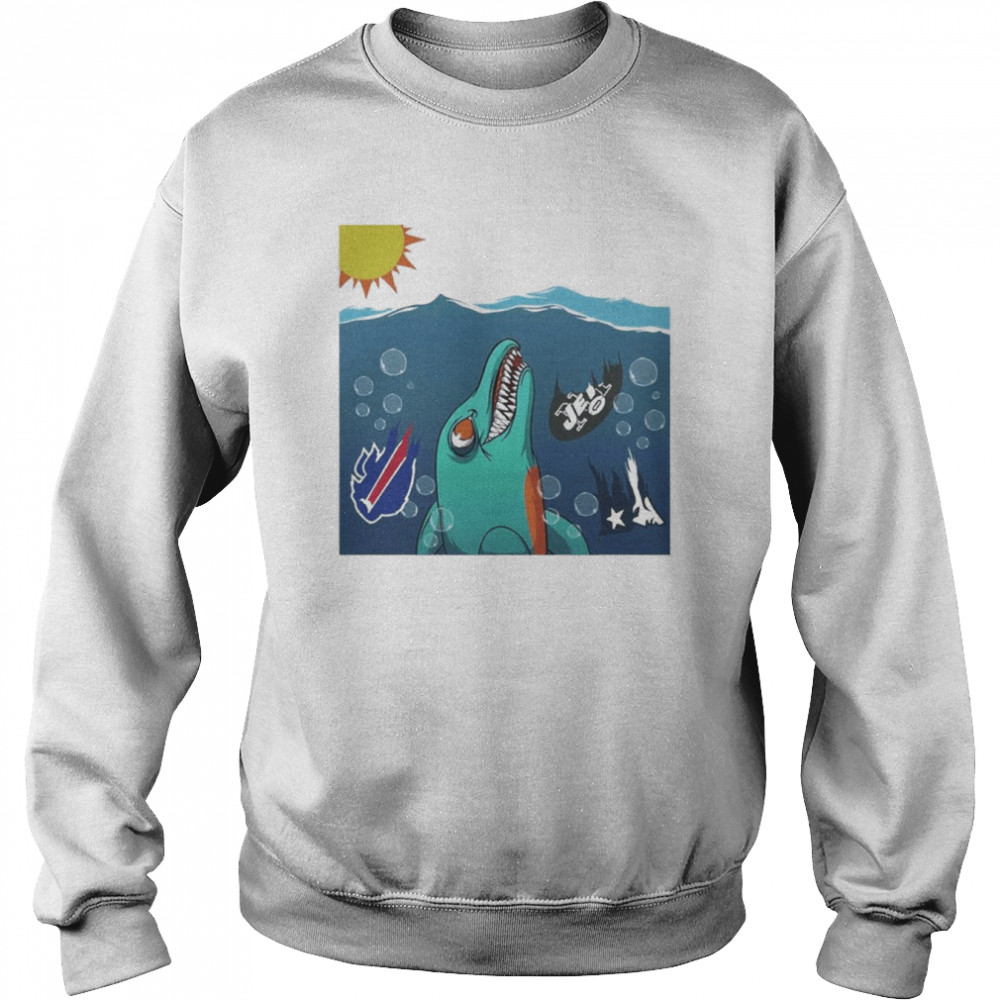 Fins Jaws White Unisex Sweatshirt