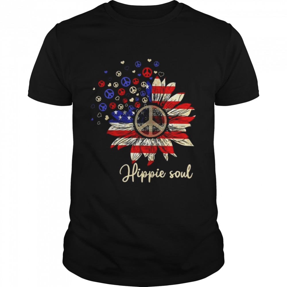 Sunflower American flag hippie soul shirts