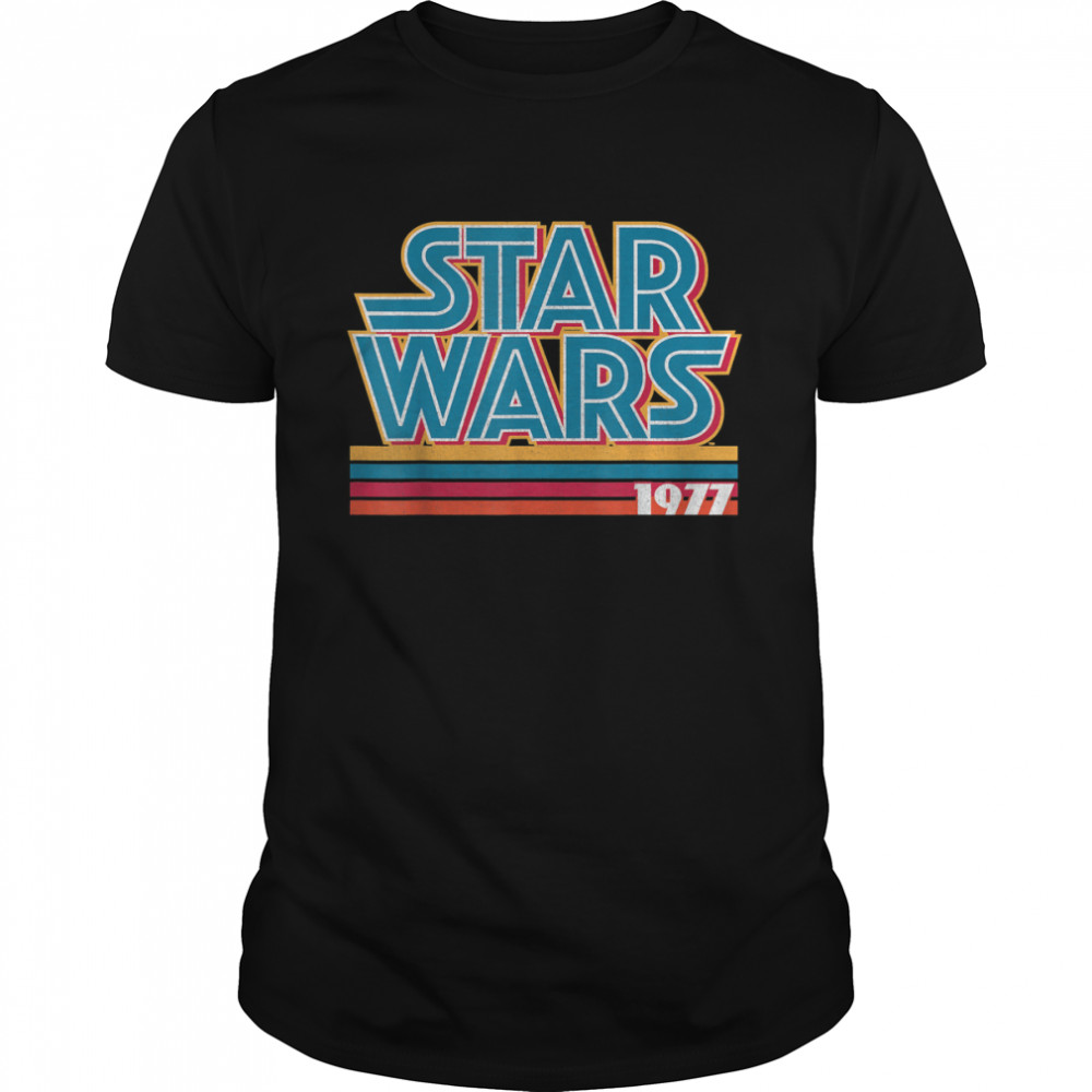 Star Wars Super Retro Striped Logo 1977 Graphic T-Shirt