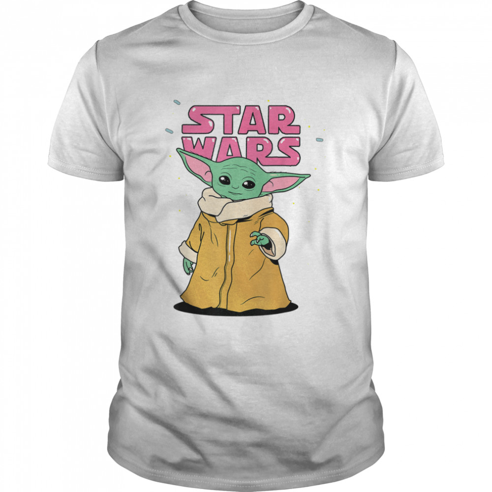 Star Wars The Mandalorian The Child Pink Bubble Letters T-Shirts