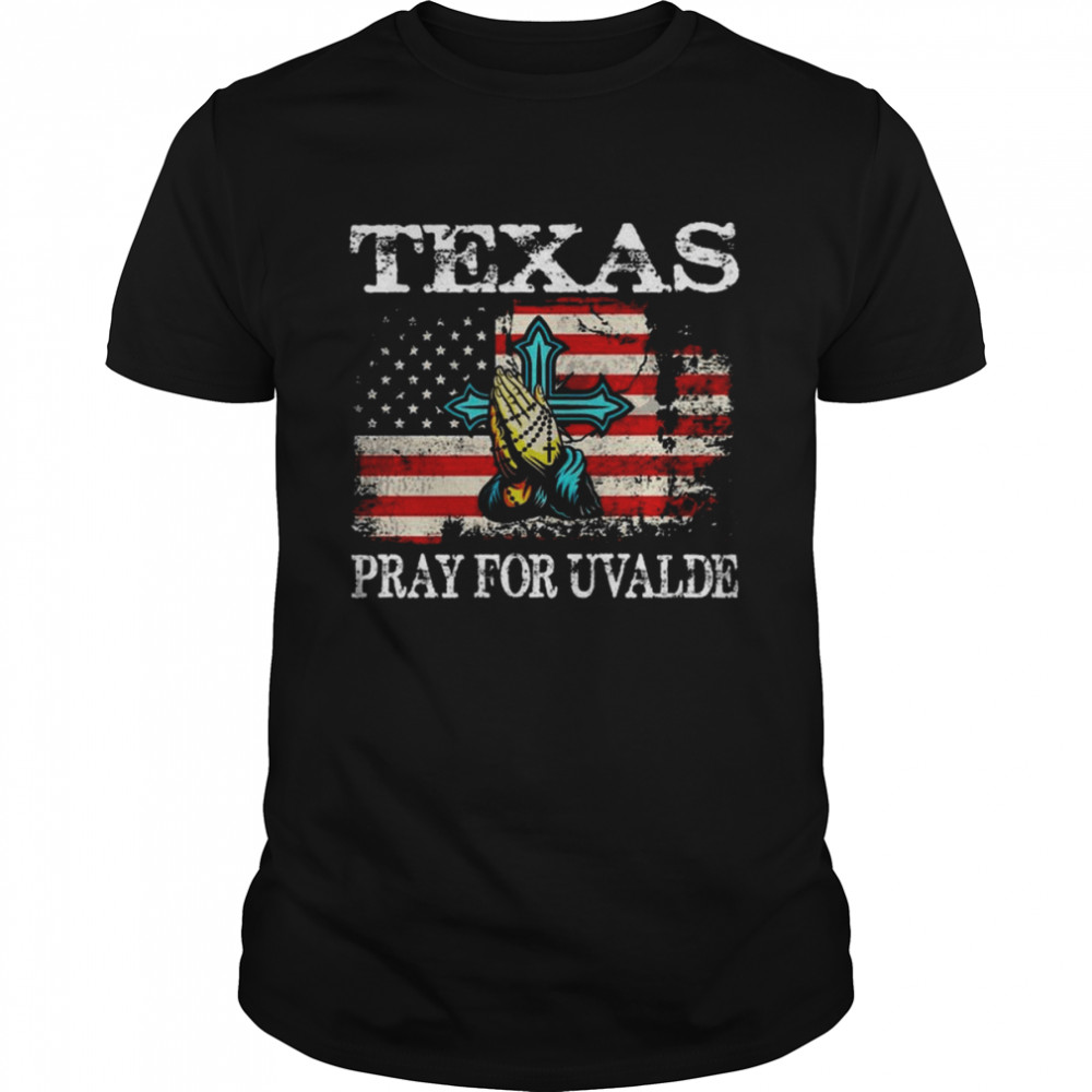 Texas Pray For Uvalde, Uvalde Texas American Flag Shirt