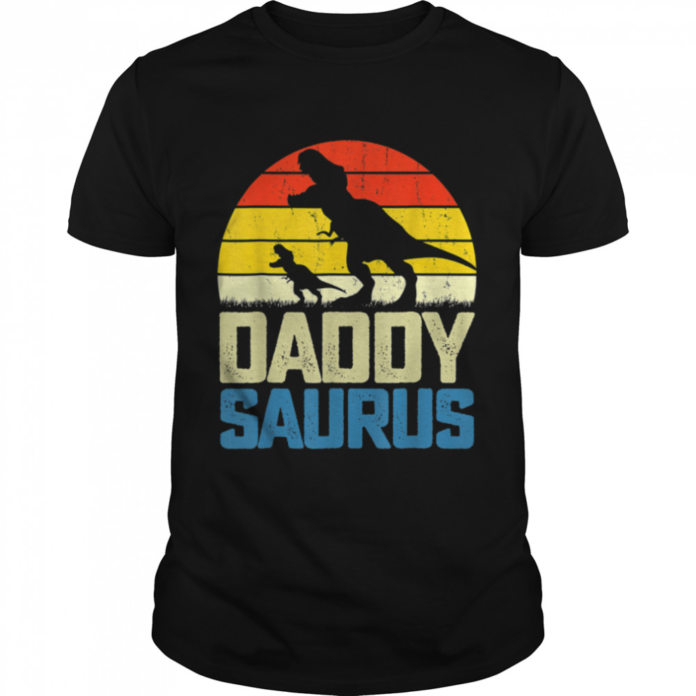 Mens Vintage Daddysaurus Fathers Day T Rex Daddy Saurus Men Dad T-Shirt B0B2JVFFRY