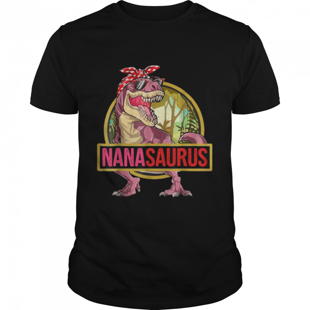 Nanasaurus T Rex Dinosaur Nana Saurus Family Matching T-Shirt B0B2JWV2DZ
