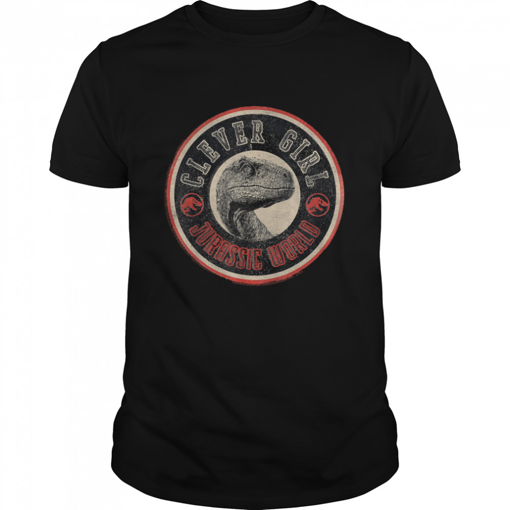 Jurassic World Clever Girl Raptor Portrait Logo T-Shirts