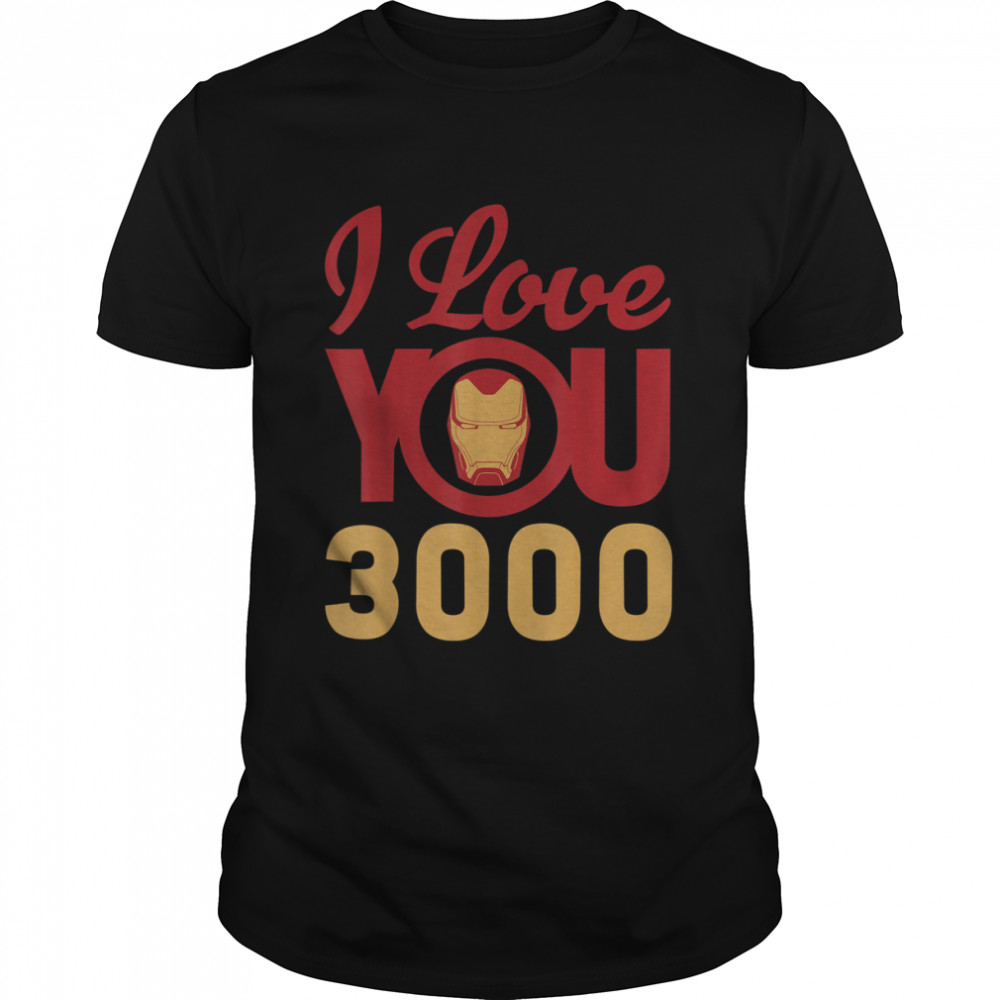 Marvel Avengers Endgame Iron Man I Love You 3000 Helmet Logo T-Shirts