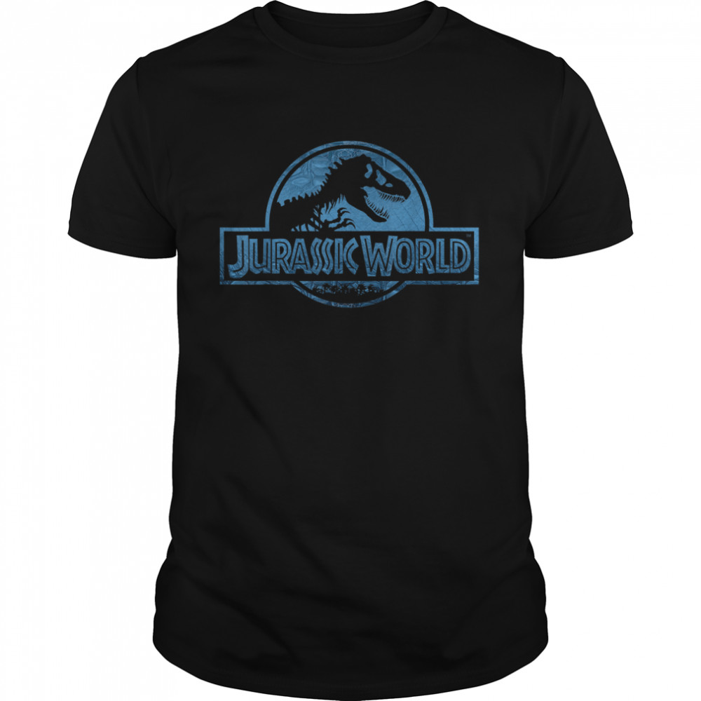 Jurassic World Blue Dinosaur Scale Logo Graphic T-Shirts