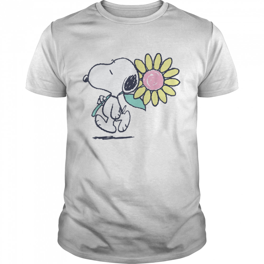 Peanuts Snoopy Pink Daisy Flower T-Shirts