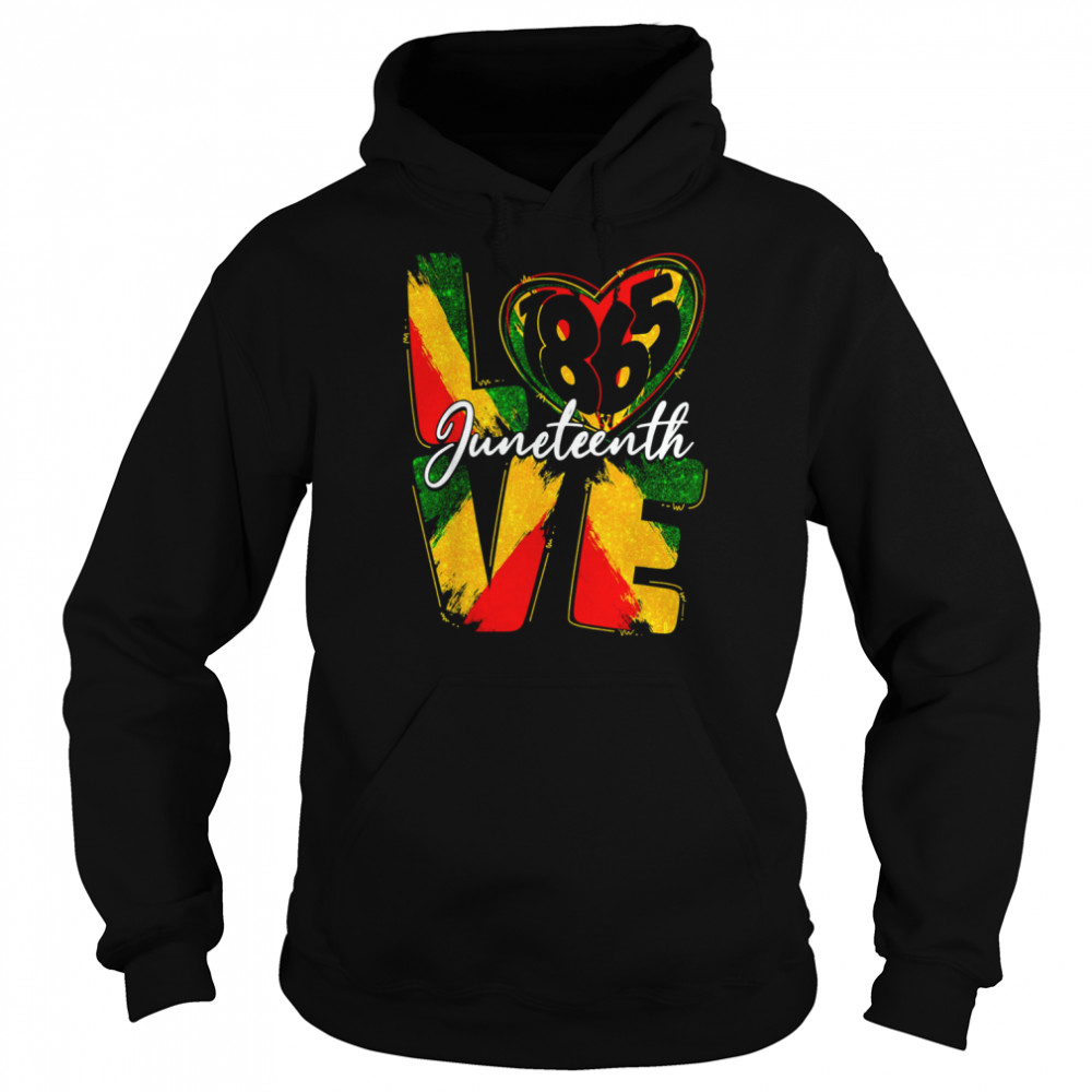 Love 1865 Juneteenth Pride Black Girl Black Queen & King Unisex Hoodie