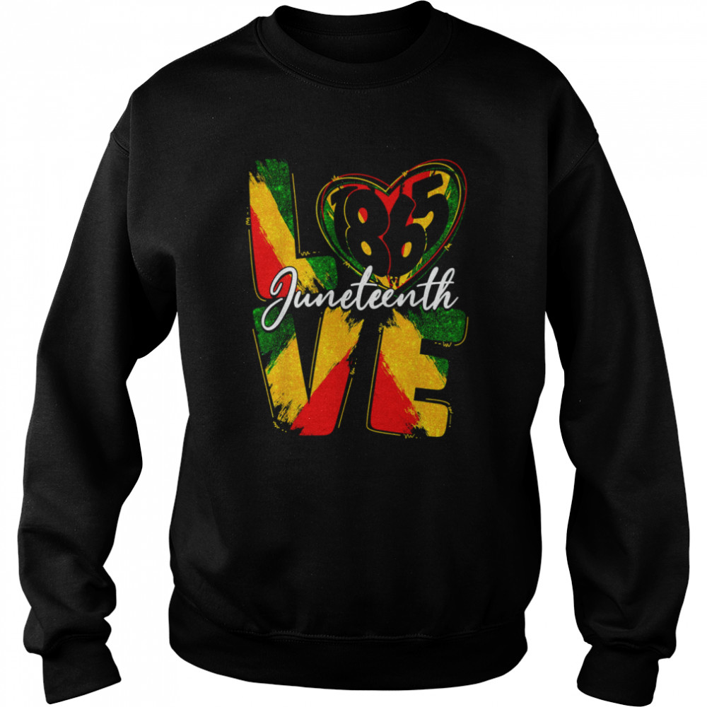 Love 1865 Juneteenth Pride Black Girl Black Queen & King Unisex Sweatshirt