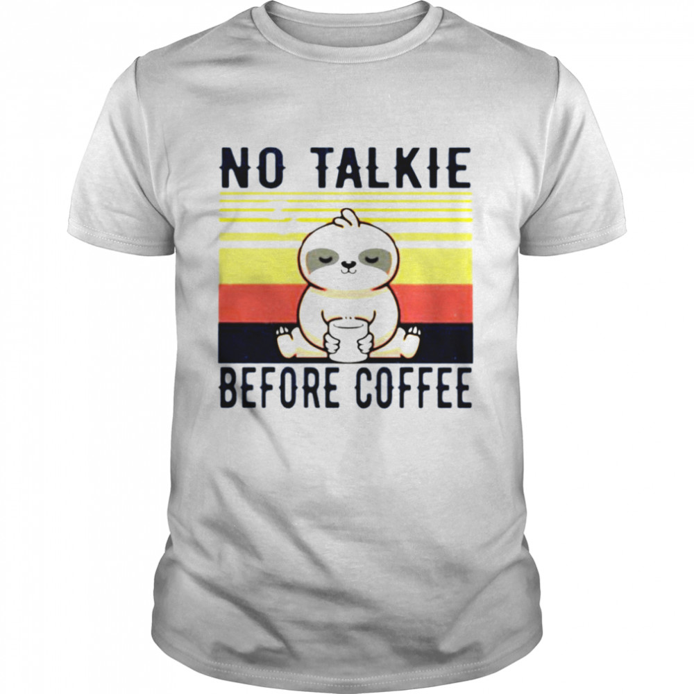 Sloth No Talkie Before Coffee Vintage T- Classic Men's T-shirt