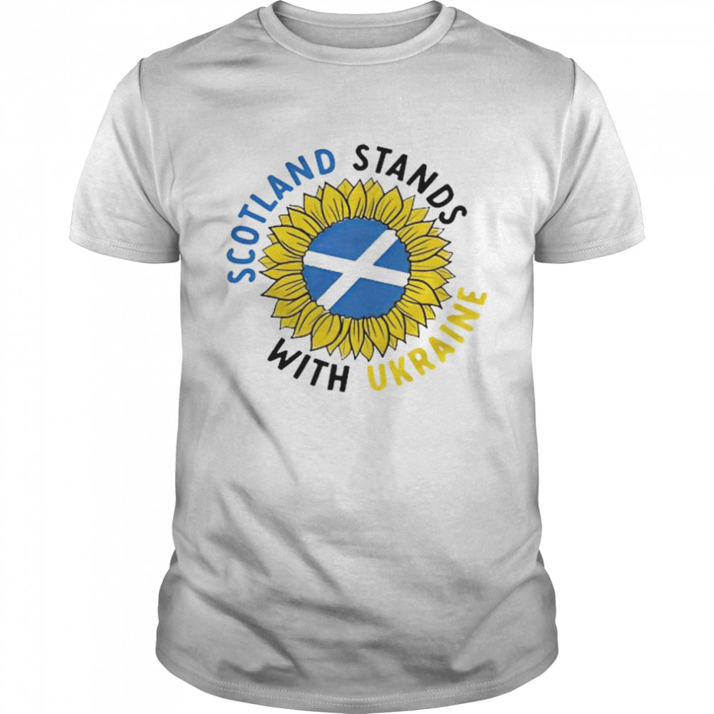 Scotland Stands With Ukraine Sunflower  Classic Men's T-shirt