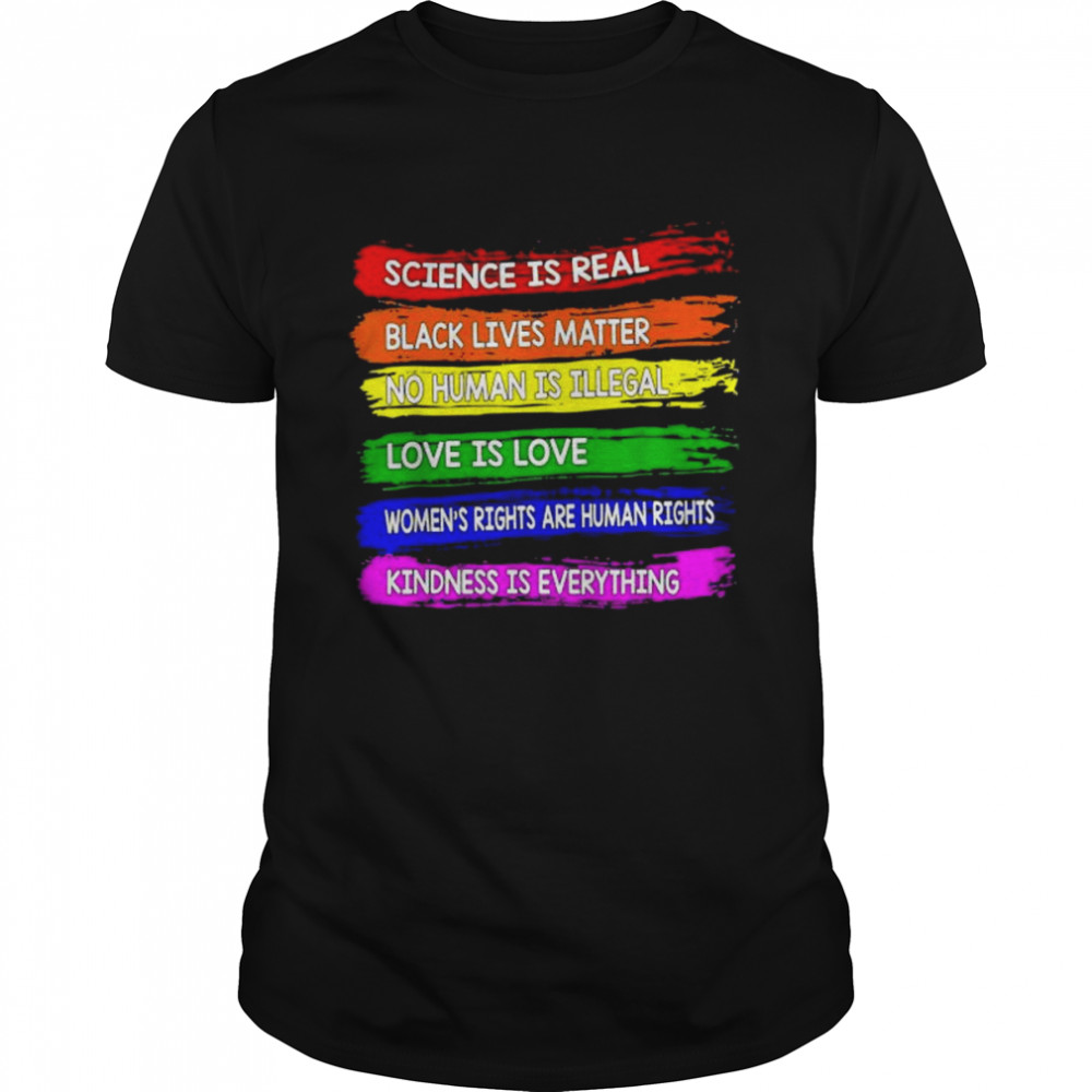 Gay pride science is real black lgbtq matter love is love shirts