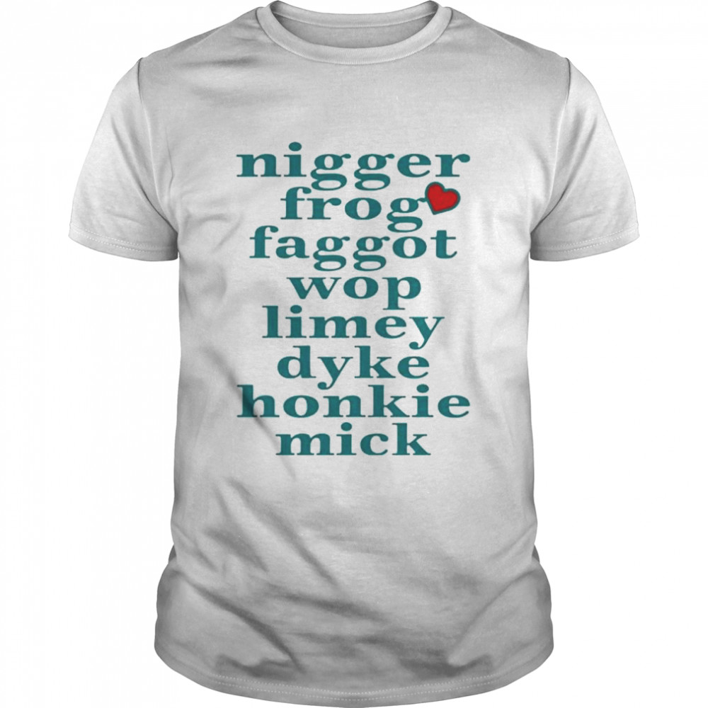 Nigger Frog Faggot Wop Limey Dyke Honkie Mick shirt Classic Men's T-shirt