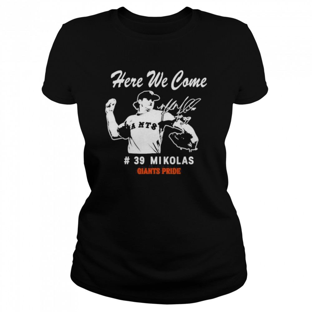St. Louis Cardinals Scott Mathieson Here We Come 39 Mikolas Giants Pride T- Classic Women's T-shirt
