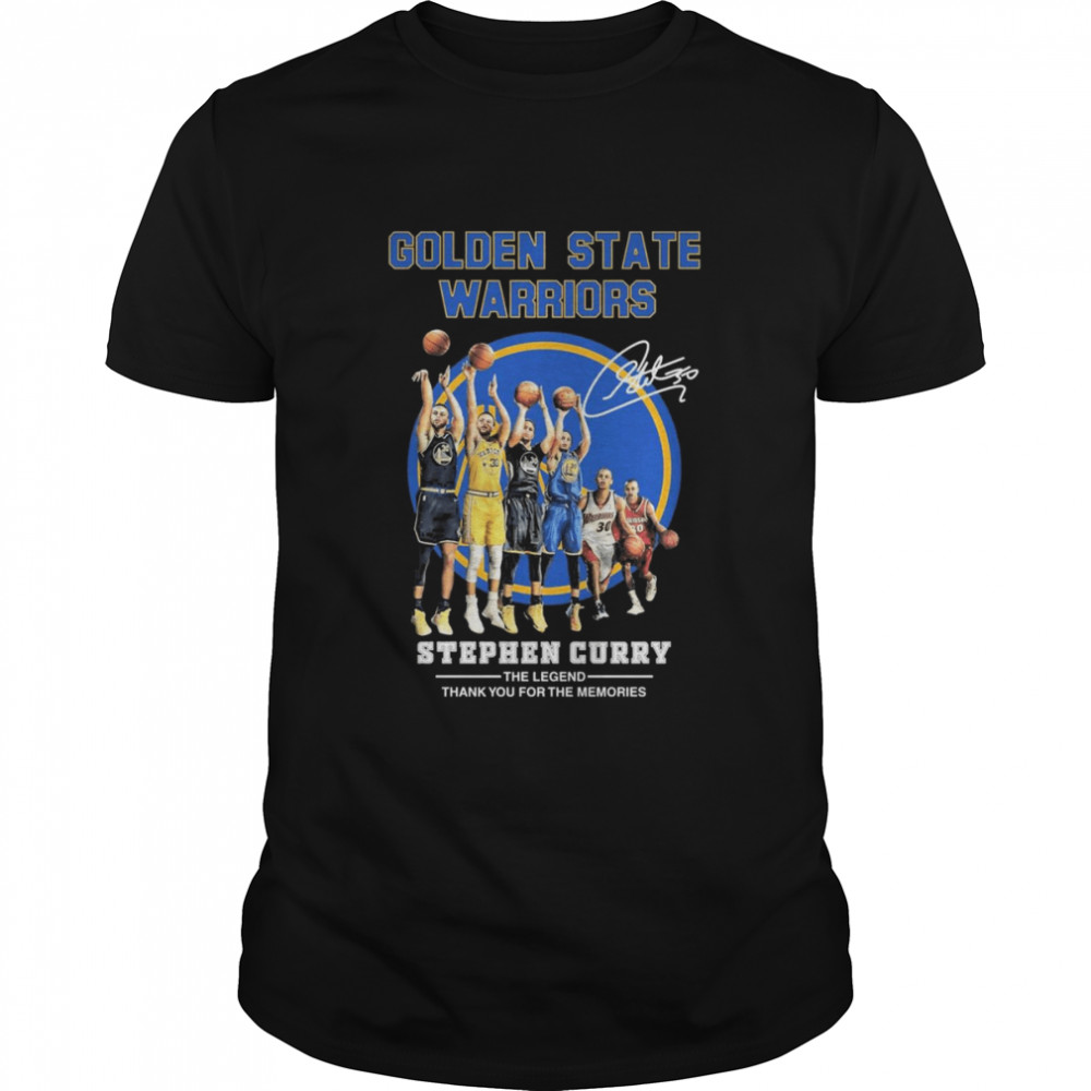 Golden State Warriors Stephen Curry The Legend Thank you For The Memories Signatures Shirts