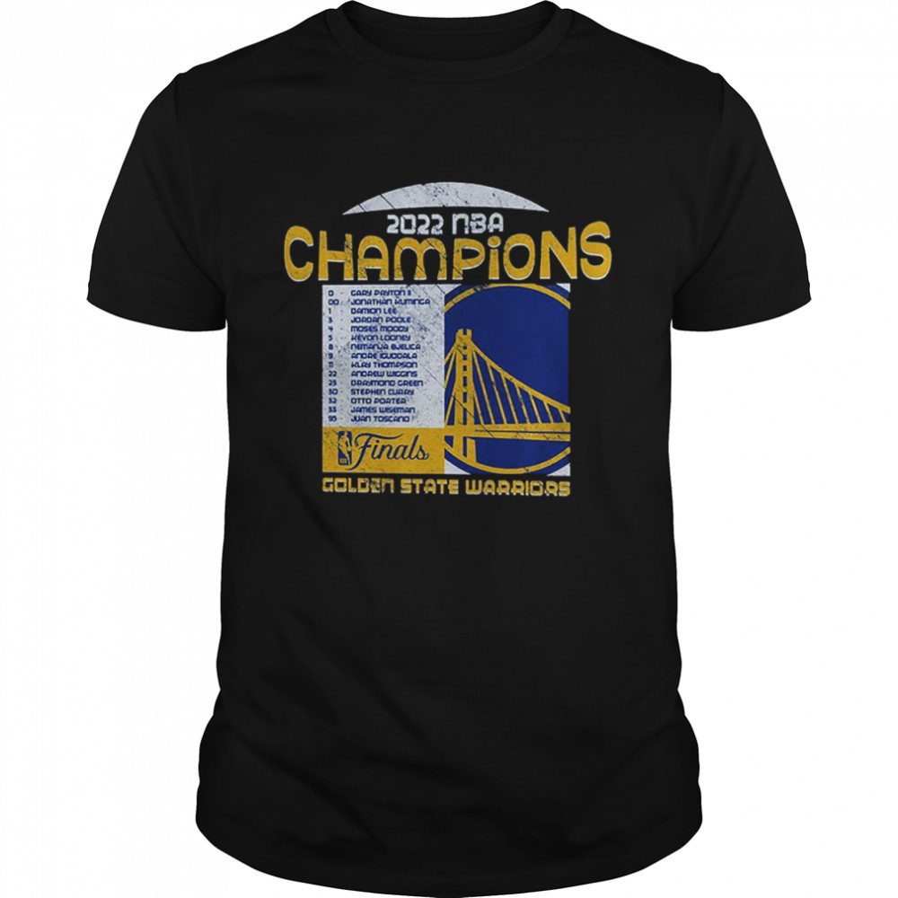 Golden State Warriors 2022 NBA Finals Champions Record Season Roster Tri-Blend T-Shirts