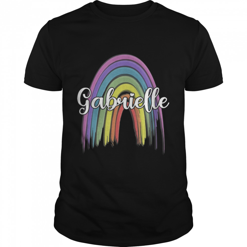 GABRIELLE Womens Rainbow Girls Custom Name T-Shirt B0B4JZWSP7s