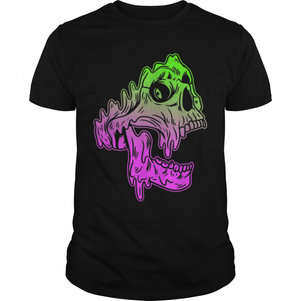 Pastel Goth Melting Skull Face Paint Creepy Gothic Halloween T-Shirt B0B36PFJN9s