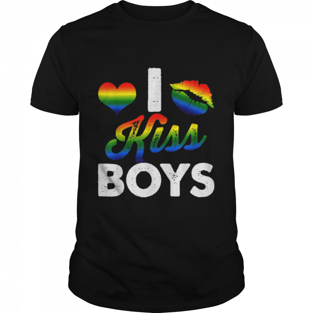 I Kiss Boys LGBT Rainbow Pride Month T-Shirt B09P86NRVG