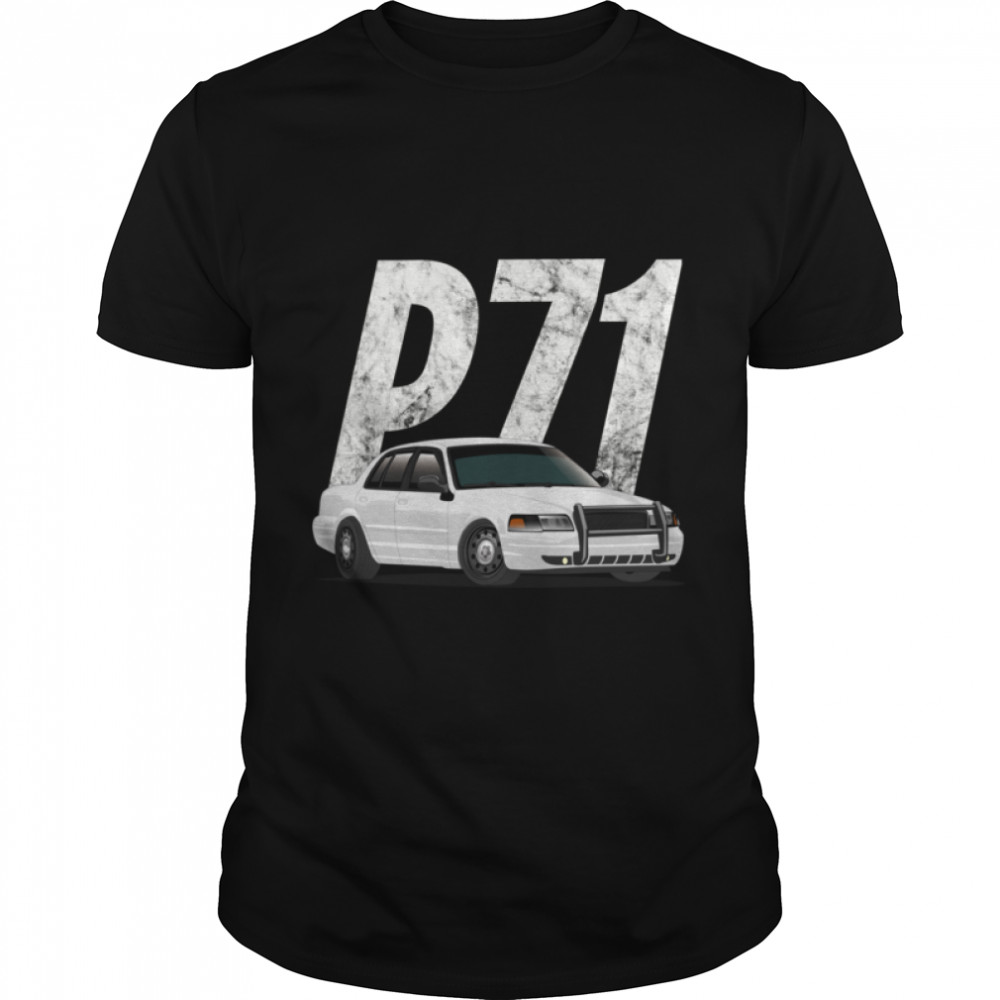 Crown Vic P71 White Cop Car Interceptor Vic Gift Long Sleeve T-Shirt B07X7SMRTKs