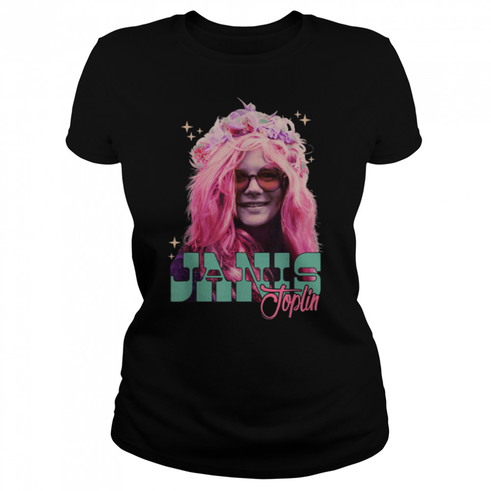 Janis Joplin Feathers in Her Hair T- B09ND17PBN Classic Women's T-shirt