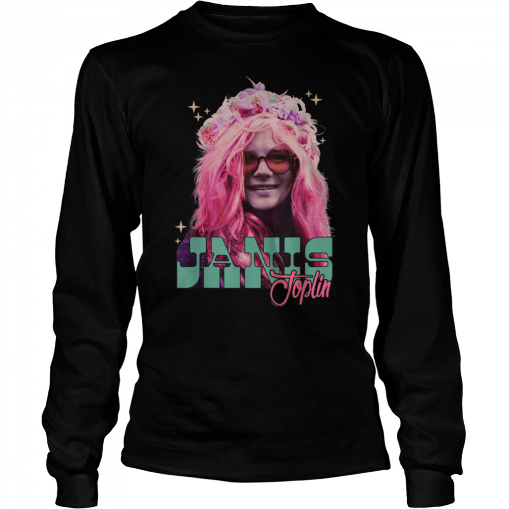 Janis Joplin Feathers in Her Hair T- B09ND17PBN Long Sleeved T-shirt