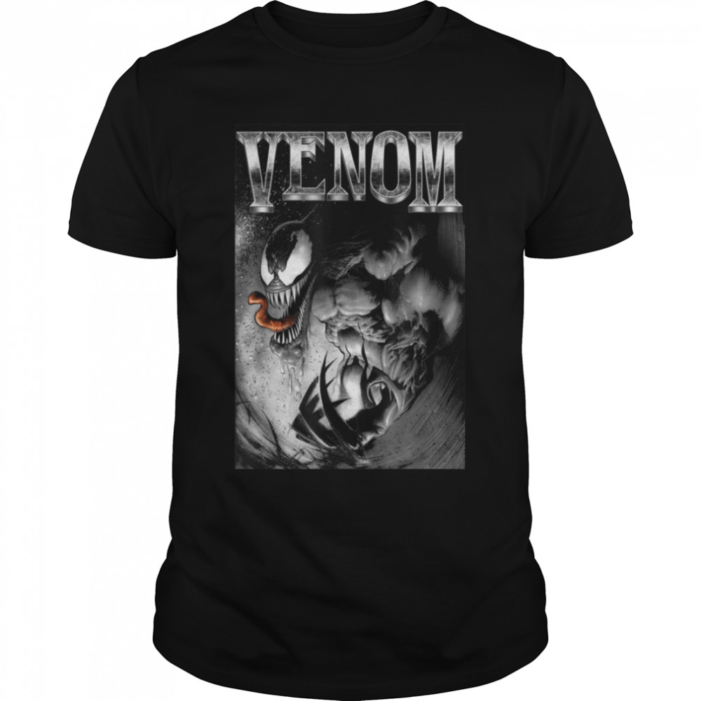 Marvel Venom Salivating Metal Type Graphic T-Shirt B07P9KWFQ6s