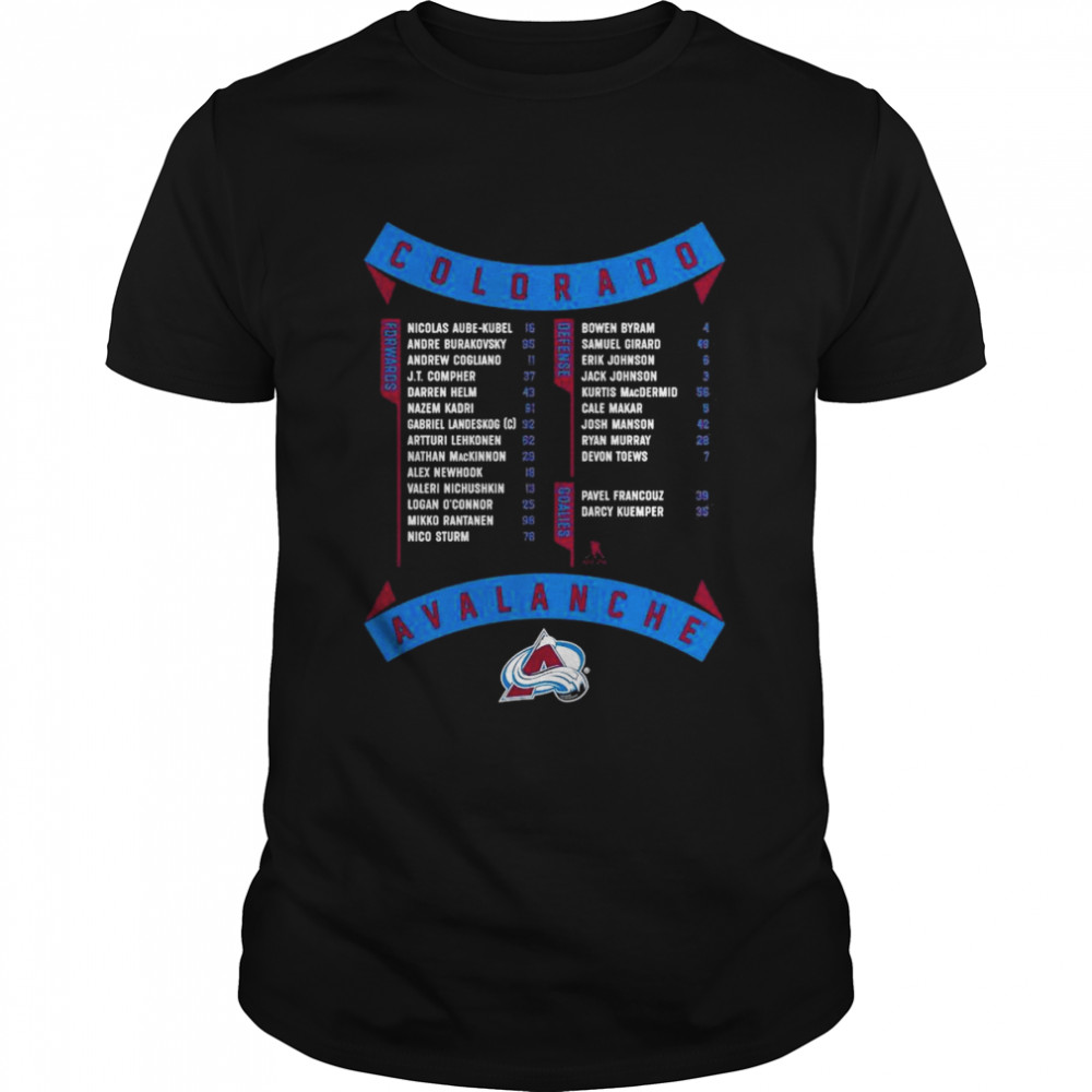 Colorado Avalanche 2022 Stanley Cup Champions Roster T- Classic Men's T-shirt