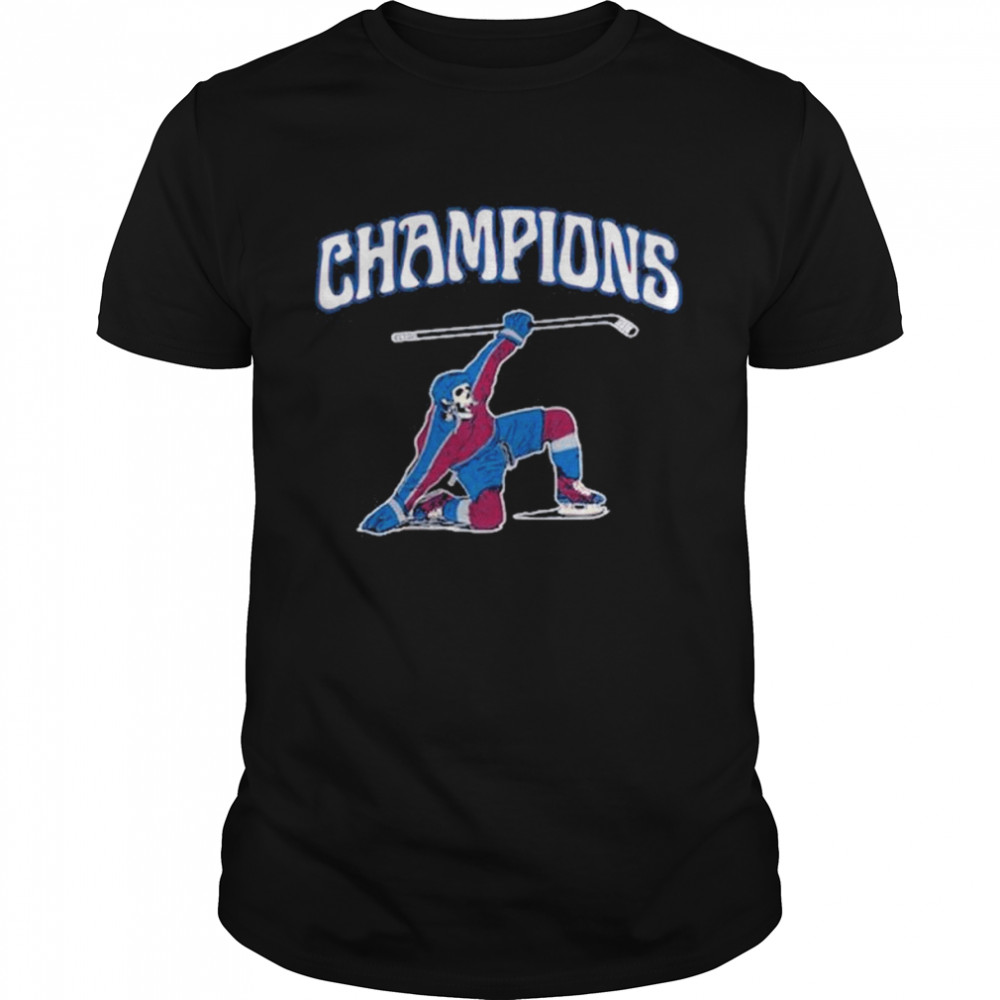 Colorado Avalanche Skeleton Slapshot Champions Shirts