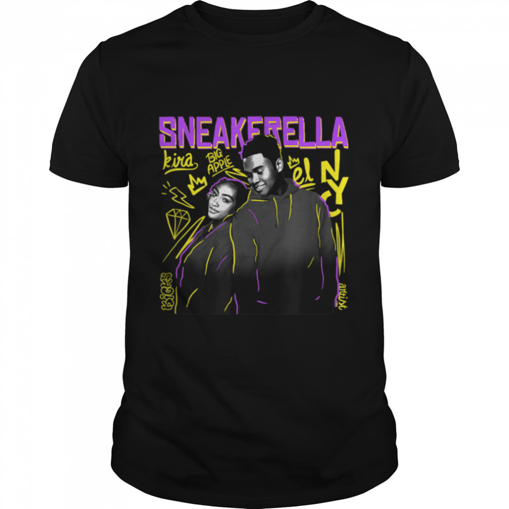 Disney Sneakerella El And Kira Neon Outline Poster T-Shirt B0B17QJWRNs