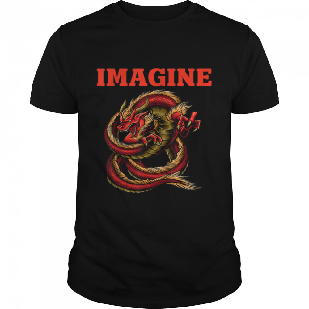 Imagine Dragon Vintage Cool Art T- B0B1GT319M Classic Men's T-shirt
