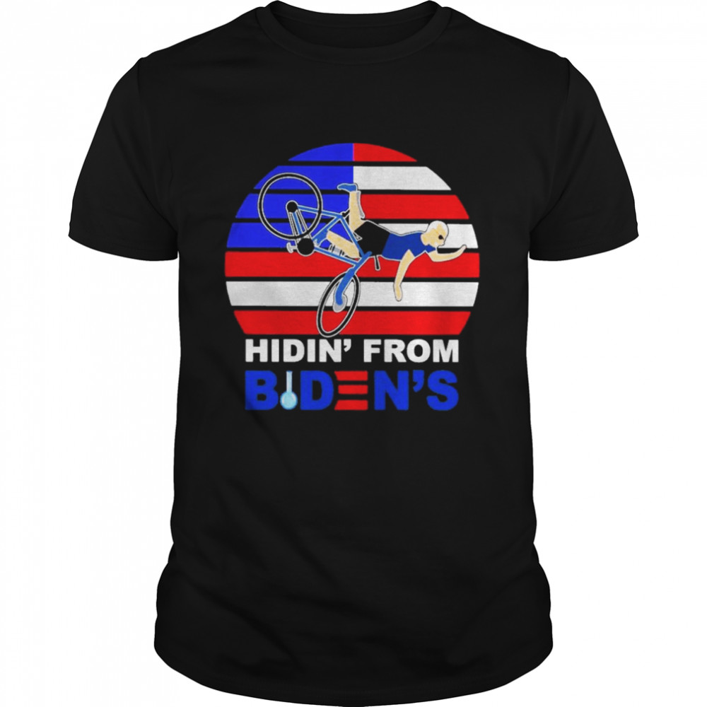 Joe Biden Fall Bike Hidin’ from Biden vintage American flag shirt Classic Men's T-shirt