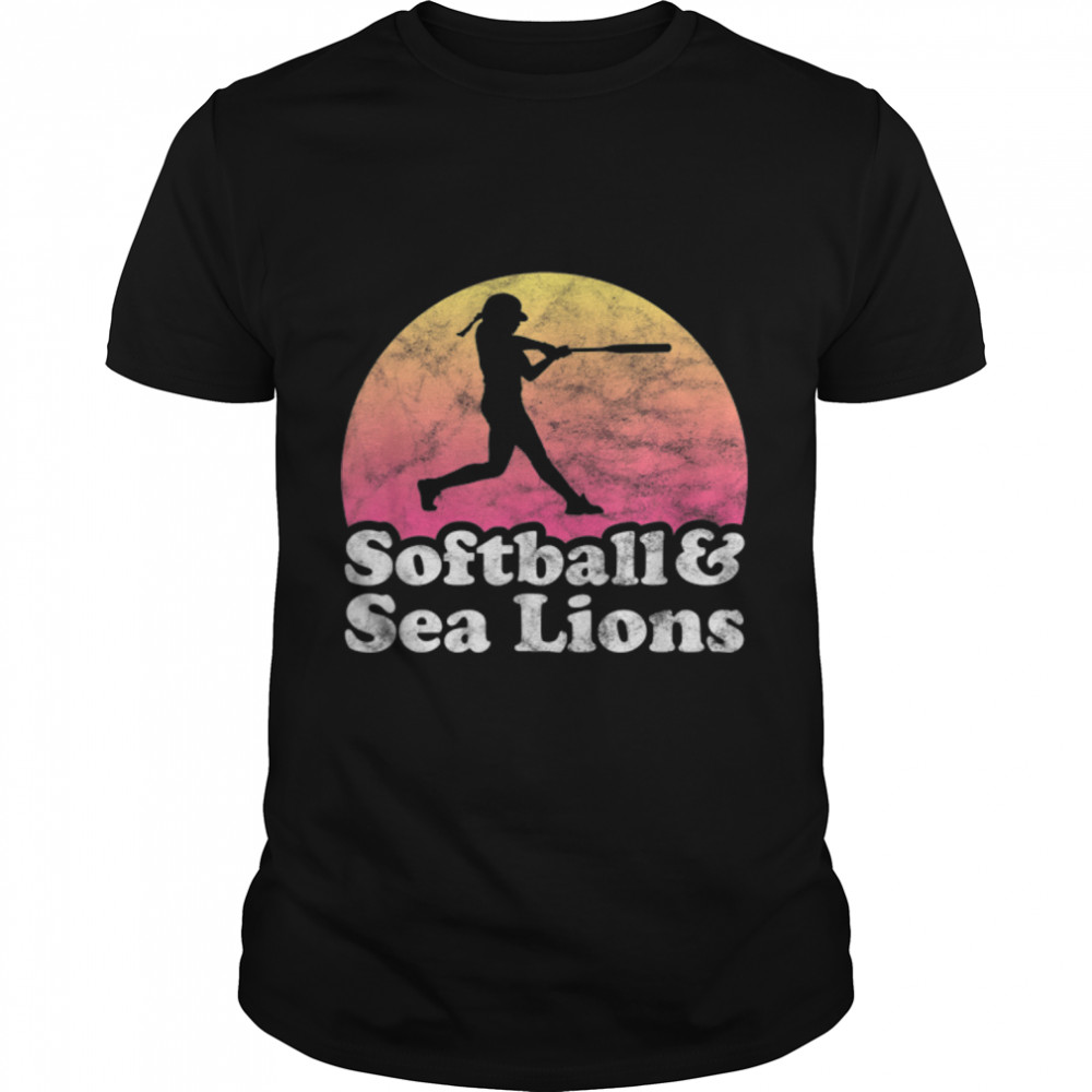 Softball and Sea Lions Women or Girls Sea Lion T-Shirt B0B4PVFZ35s