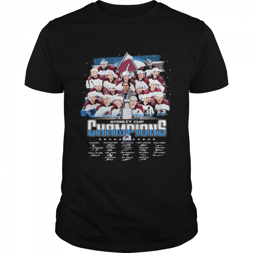 The Avalanche Hockey 2022 NHL Stanley Cup Champions Signatures Shirts