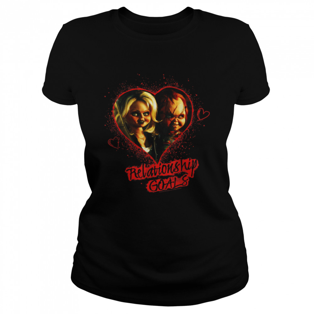 Child's Play Chucky And Tiffany Relationship Goals T- B07X27SXJP Classic Women's T-shirt